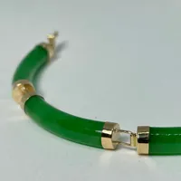 14k Yellow Gold Jade Bar Bracelet