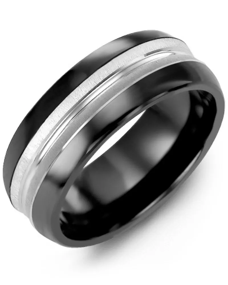 Men's & Women's Convex Center Multi-Textured Wedding Band