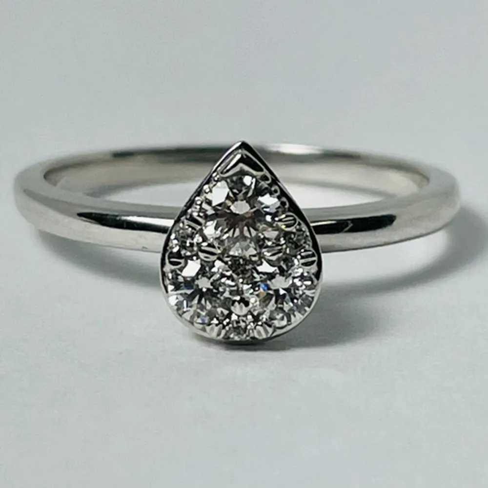 14kt White Gold Pear Shaped Diamond Engagement Ring