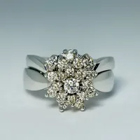 10kt Gold Diamond Cluster Ring Set