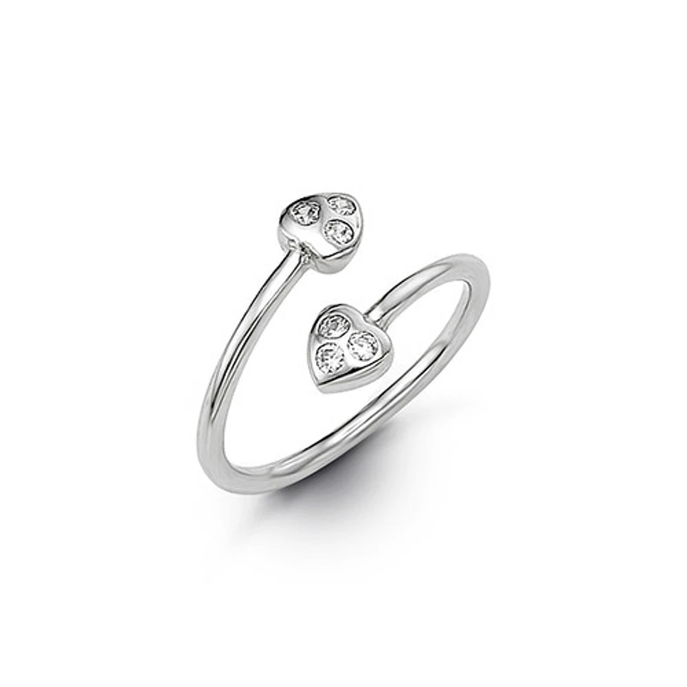 10kt Gold Toe Ring with CZ, Heart Design