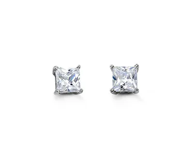 Sterling Silver Square CZ Studs 5mm