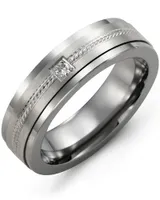 Men's Rope Design Diamond Wedding Band