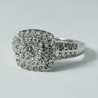 10kt White Gold Diamond Engagement Ring with Matching Diamond Jacket