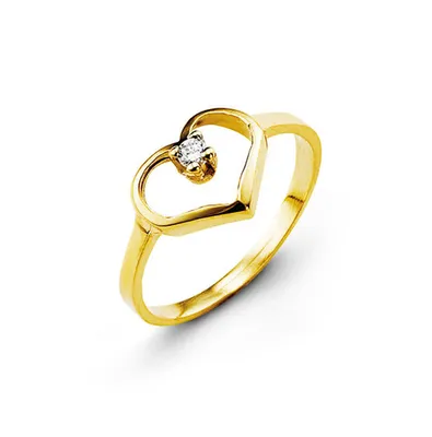10kt Gold Baby Bella CZ Heart Ring