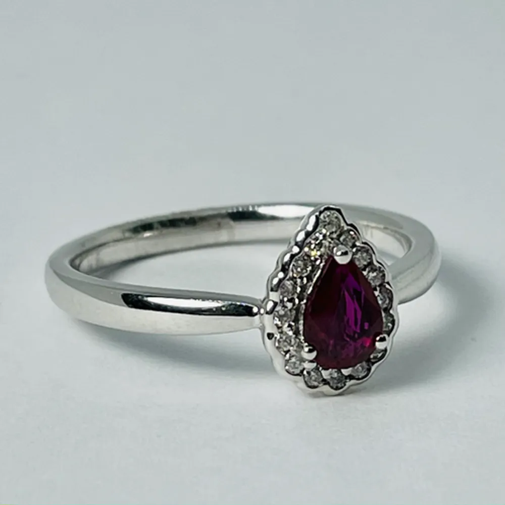 14kt White Gold Ruby & Diamond Ring