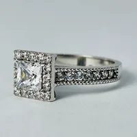 10kt Gold Princess-cut CZ Set