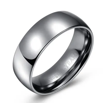8mm Tungsten band dome top and high polish