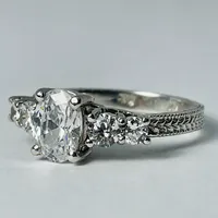 10kt White Gold Oval CZ Ring