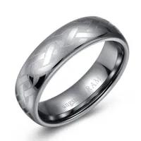7mm Tungsten band domed with Celtic weave
