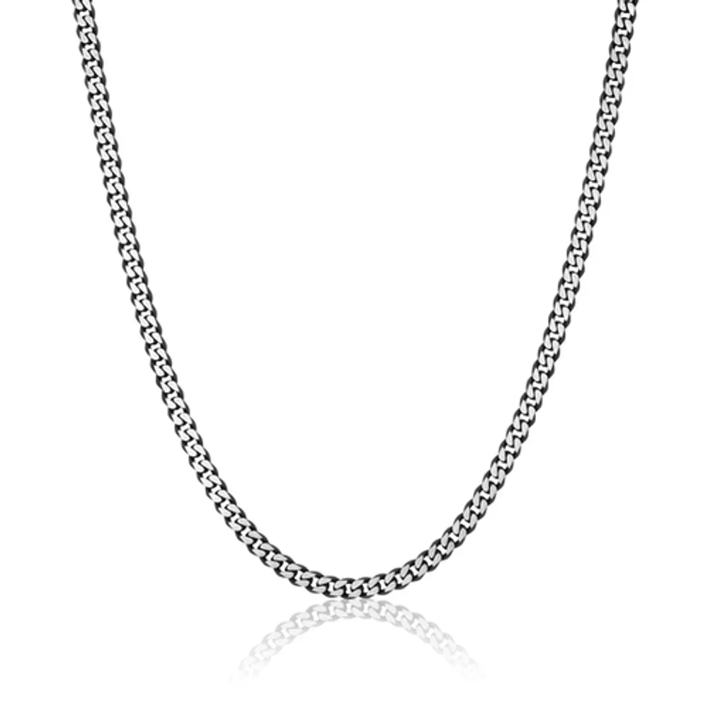 ITALGEM 5.5MM Brushed Diamond Cut Cuban Chain 24"