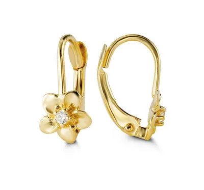10kt Gold Baby Bella Flower Earrings