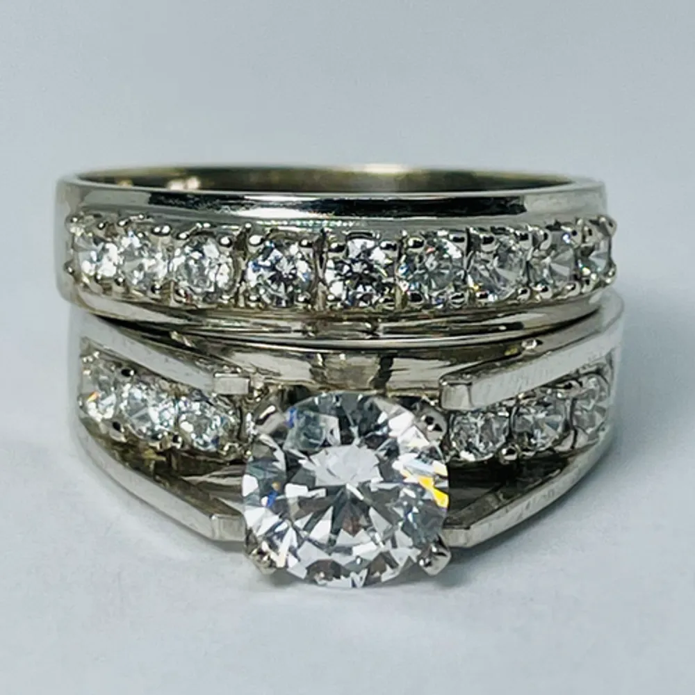 10kt White Gold CZ Set