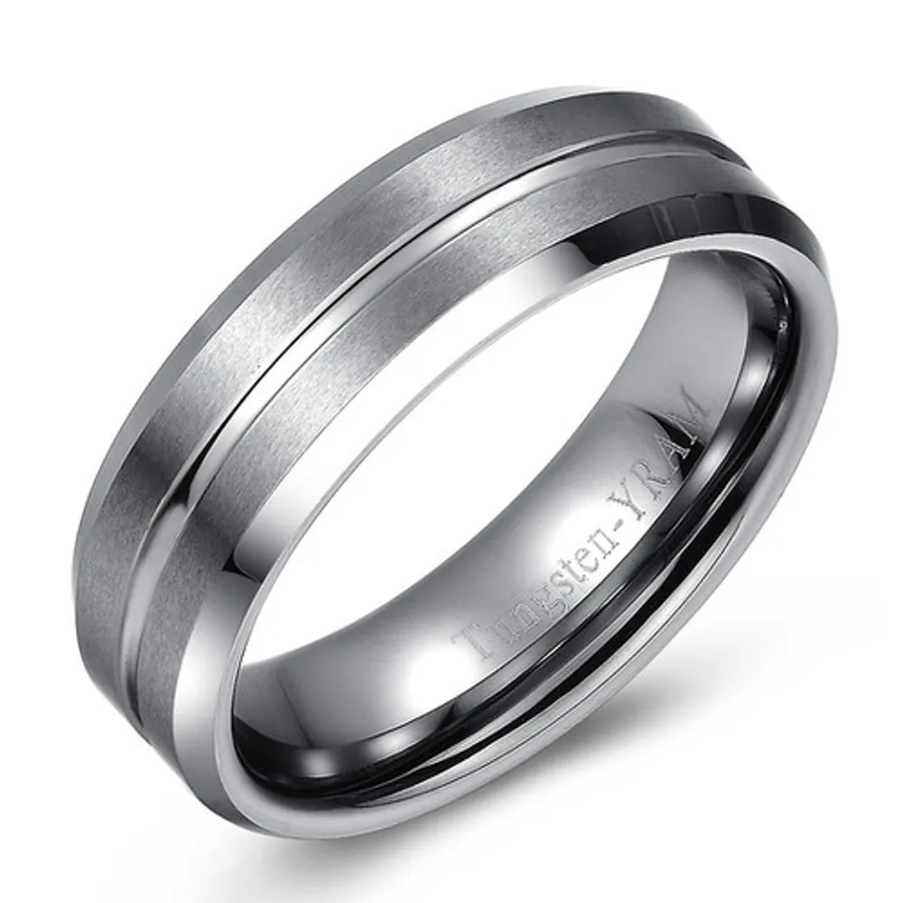7mm Tungsten band with tapered edges and concave centre