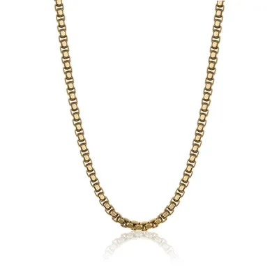 ITALGEM Gold Plated Stainless Steel 5.5MM Round Box Chain