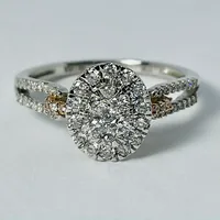 10kt White & Rose Gold Oval Diamond Engagement Ring