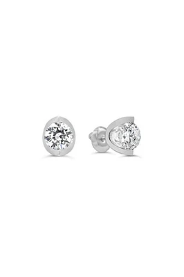 14kt Gold 1.40ctw Lab Diamond Half Moon Stud Earrings