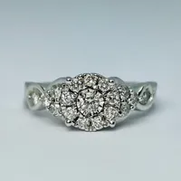 10kt White Gold 0.95ct Diamond Engagement Ring Set