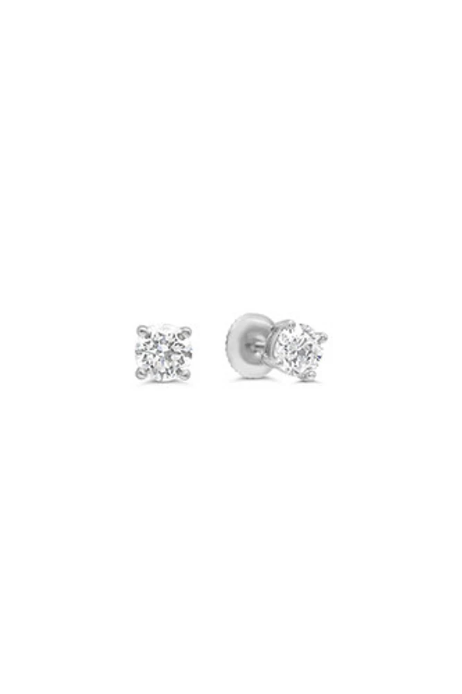 14kt Gold 0.70ct Lab Diamond 4-Claw Stud Earrings