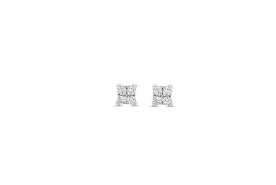 10K Gold 0.05ct Diamond Mirage Princess Illusion Studs