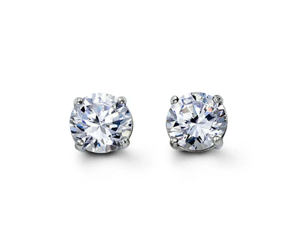 Sterling Silver CZ Studs 8mm