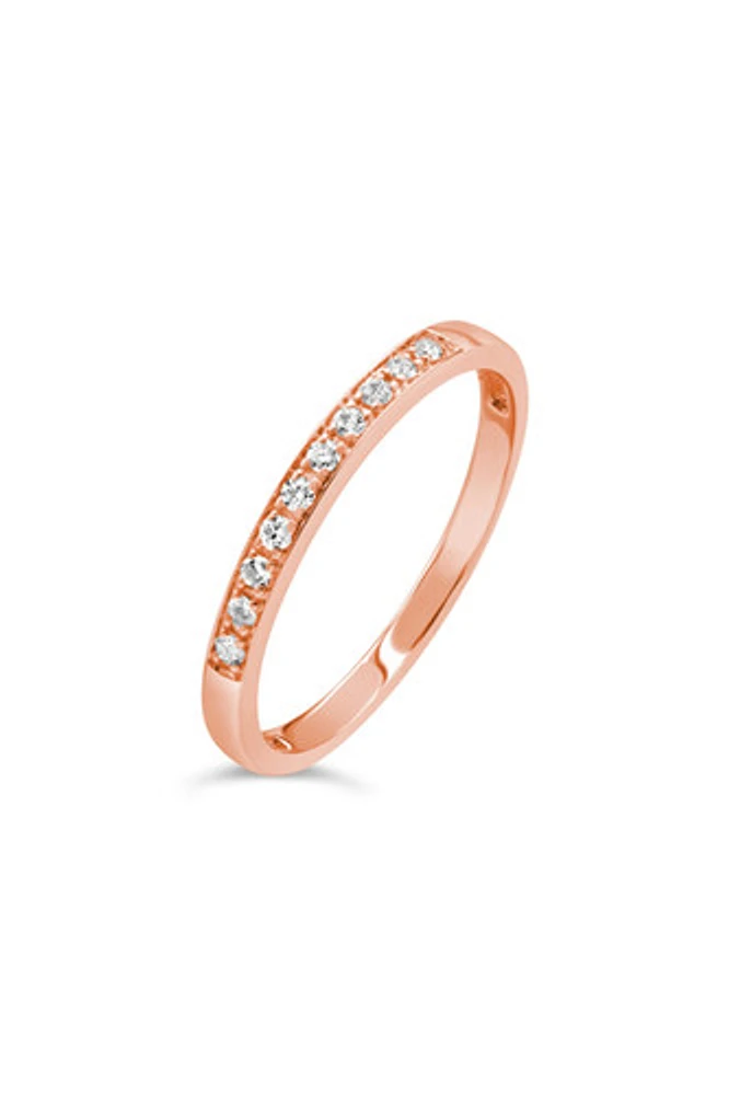 10K ROSE GOLD DIAMOND 0.10TDW ICICLES STACKABLE BEAD SET BAND