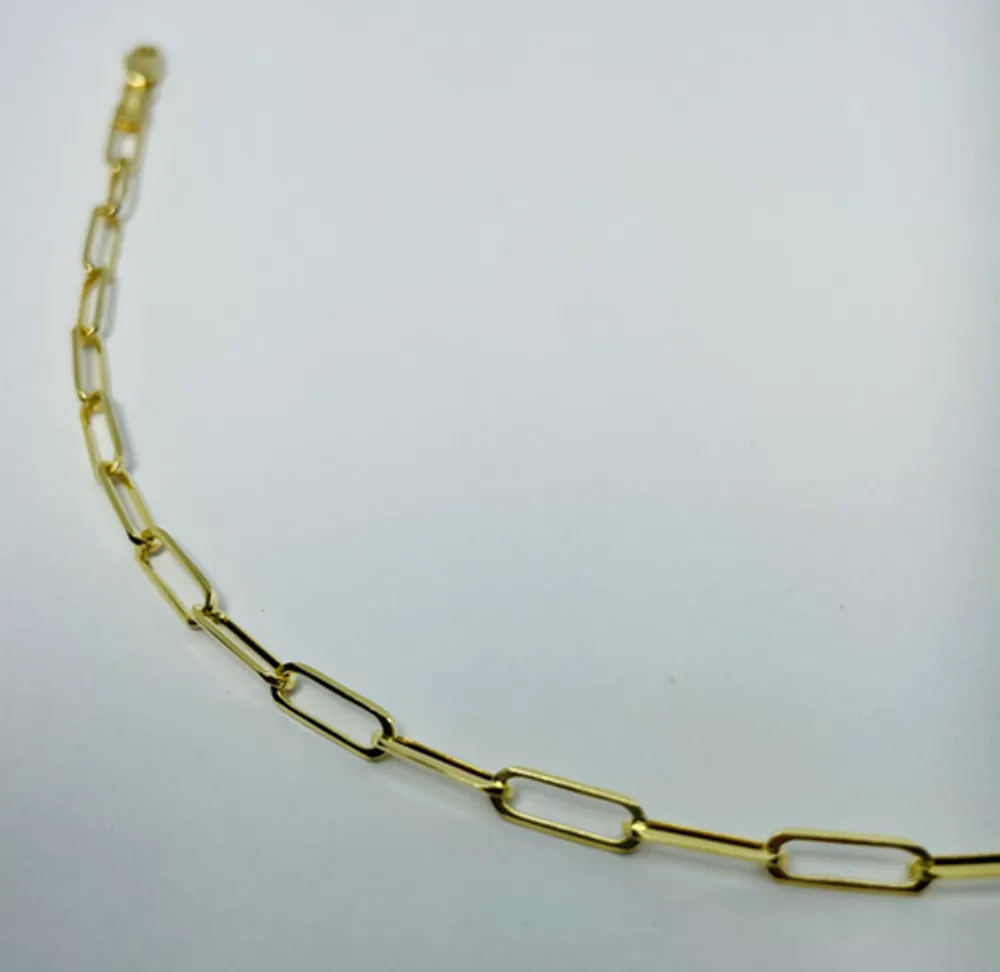 10kt Gold Paper Clip Anklet