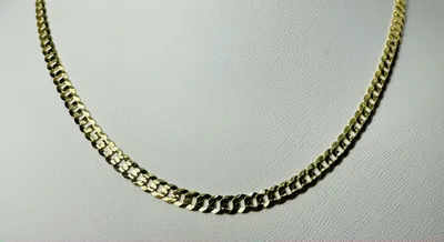 10kt Gold Grooved Curb Chain