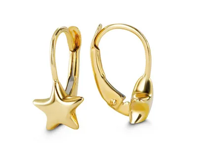 10kt Gold Baby Bella Star Earrings