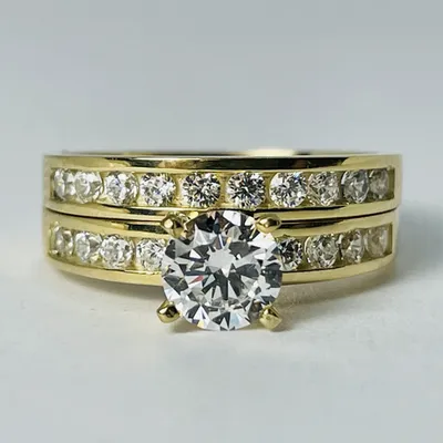 10kt Gold Channel-set CZ Set