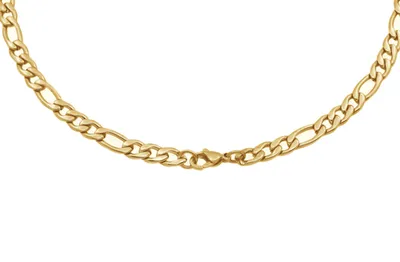 ITALGEM Gold Plated Stainless Steel 6mm Figaro Chain