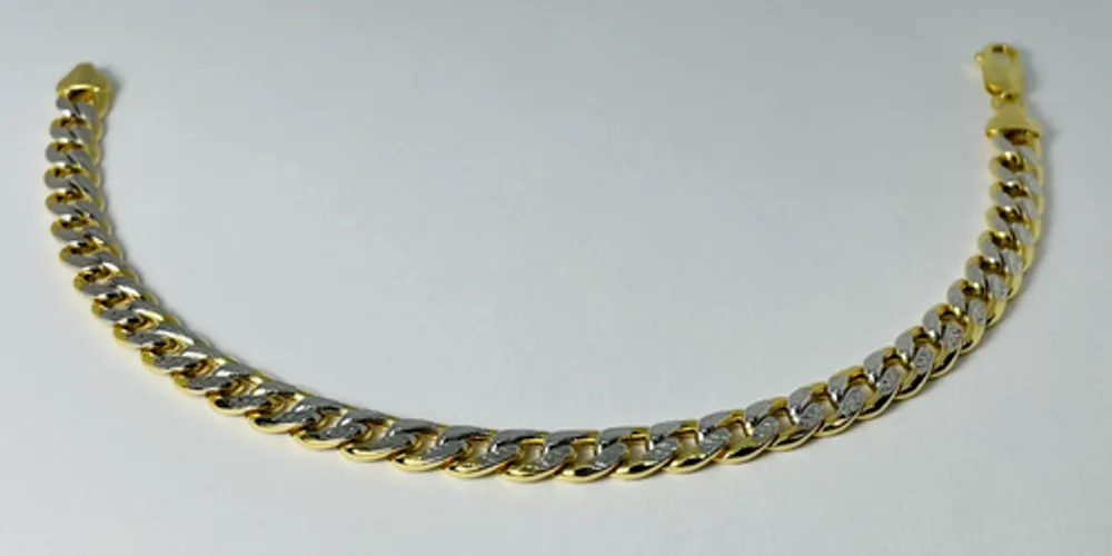 10kt Gold Two-Tone Curb Bracelet