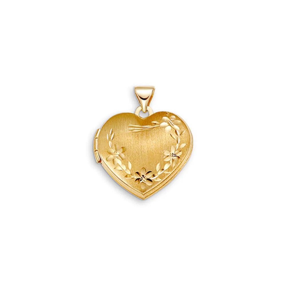 10kt Gold Sentiments Locket Heart Shaped