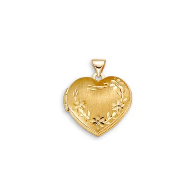 10kt Gold Sentiments Locket Heart Shaped