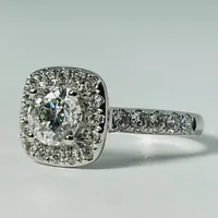 14kt Gold 1.57ctw Diamond Halo Engagement Ring