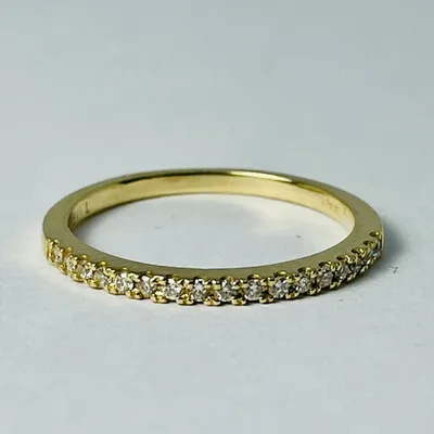 14kt Gold Diamond Band, Half Eternity, 0.15ctw