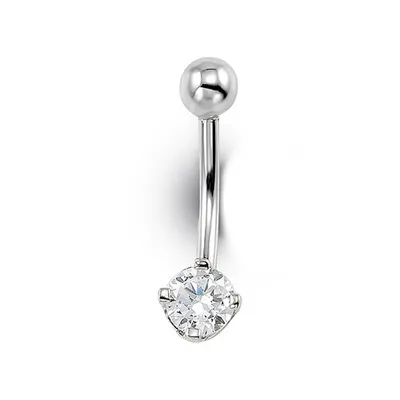 14kt Gold Bella Blossom Belly Button CZ Ring