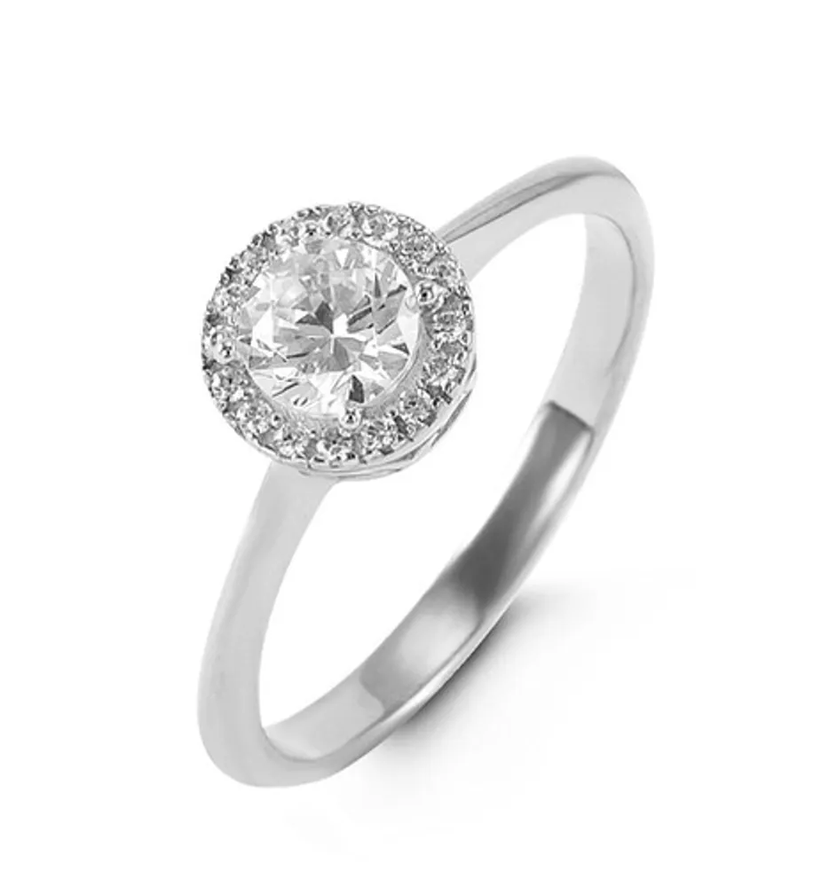 10kt Gold CZ Halo Ring (Glory Collection)