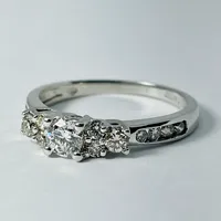 14kt White Gold Diamond Engagement Ring - Past, Present, Future