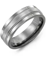 Men's Satin Milgrain Wedding Band