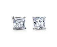 Sterling Silver Square CZ Studs 8mm