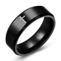 8mm Black tungsten Cross band