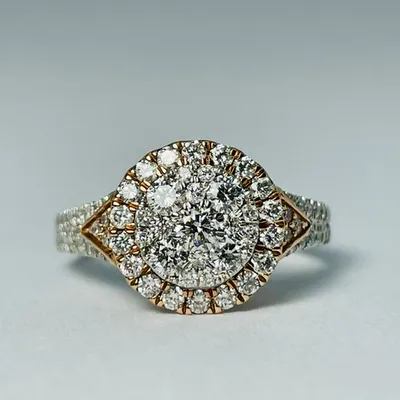 10kt White & Rose Gold 1.00ctw Diamond Engagement Ring