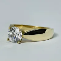 10kt Gold CZ Solitaire Ring