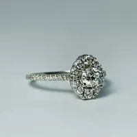 14kt White Gold Oval Halo Engagement Ring