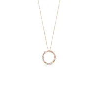 10K YG 0.10CT Diamond Life Circle Pendant with Chain