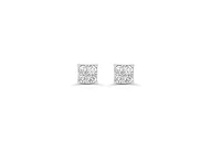 10K Gold 0.16ct Diamond Mirage Princess Illusion Studs