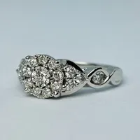 10kt White Gold 0.95ct Diamond Engagement Ring Set