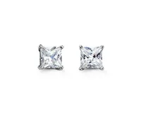 Sterling Silver Square CZ Studs 6mm