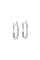 10K WG 0.072CT Diamond Oval Channel Huggie Earrings